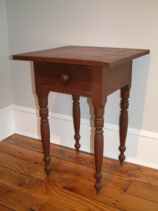 474 - Fairfield County Ohio Work Table with early red finish and scrubbed top