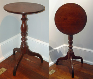 c1840 Cherry tilt-top candle stand